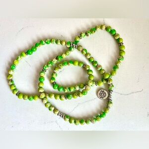 8mm 108 Mala Amazonite Yoga Beads   Buddhist Prayer Necklace. New in box.